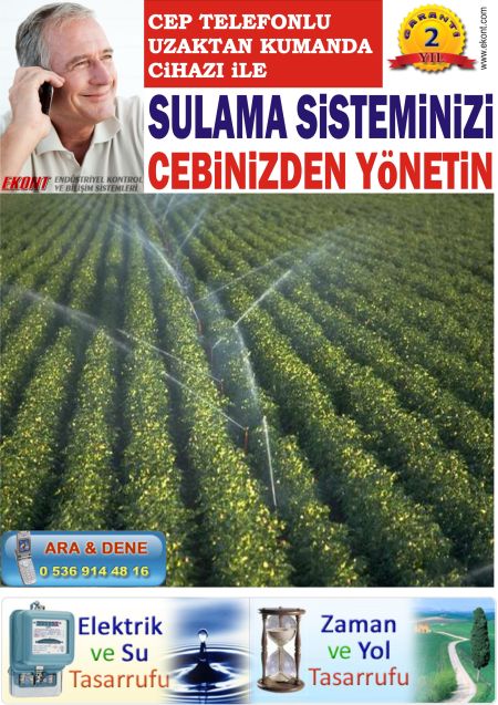 Cep telefonlu sera tarla bahçe sulama dalgıç pompa kumandası