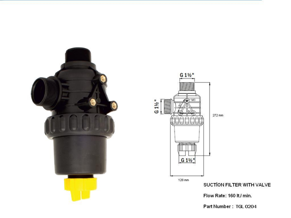 160 'lt çek valfli filtre